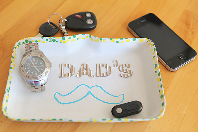Father's Day Craft: "Dad's Stache" Tray