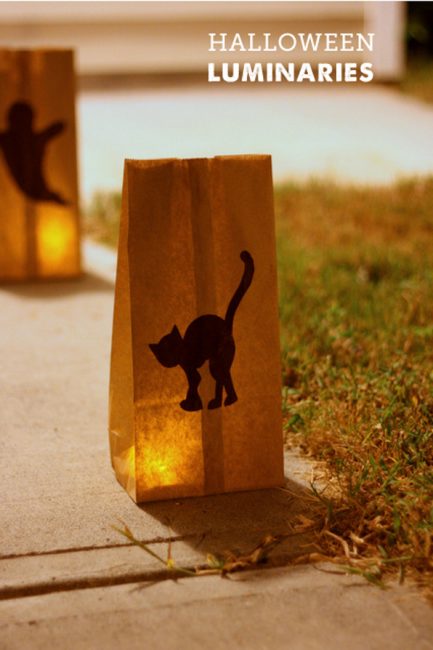 simple paper bag halloween luminaries - perfect project to make with kids