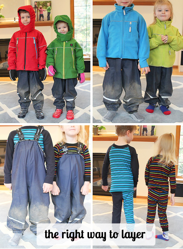 The right way to layer clothes for bad weather aka "how to dress the kids for anything"