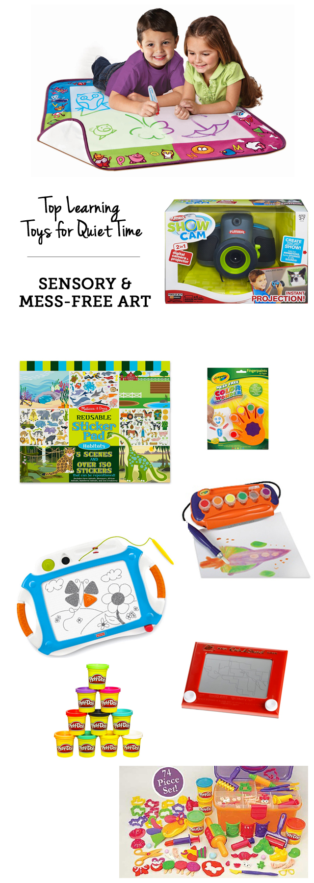 Top learning toys for quiet time: mess-free art supplies - Perfect when you need to cook dinner, do laundry, etc.!