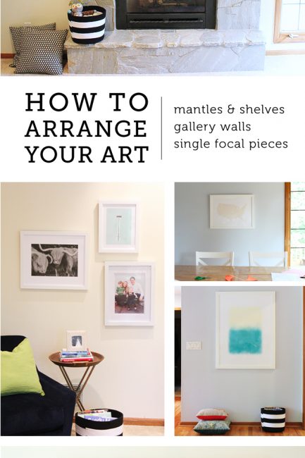 AWESOME tips from a professional designer on how to arrange art on your walls, mantles, and in gallery walls... Exactly what I needed to finally make the house look like I wanted it to!