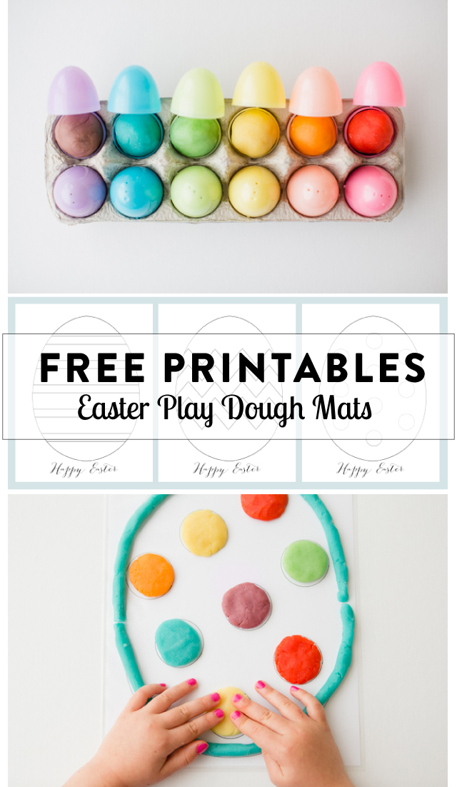 Easter play dough mat free printable - love this candy alternative for the Easter basket, especially with the included Jell-O play dough recipe.