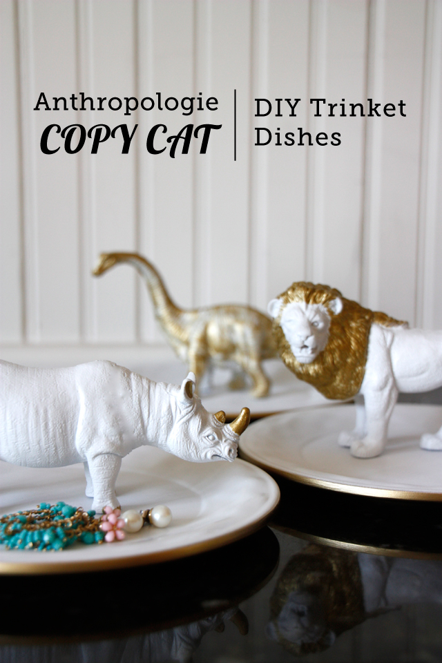 These DIY trinket dishes are super cheap and easy to make and look just like the expensive Anthropologie versions - perfect for Mom's Day!