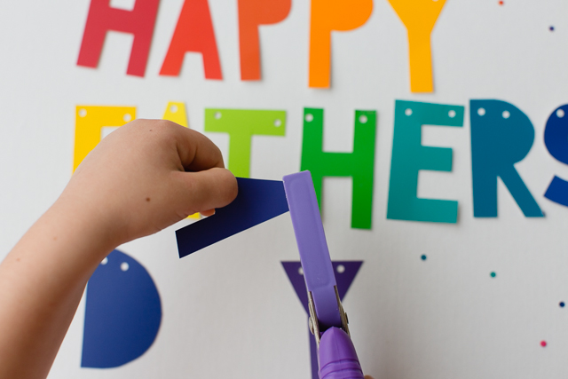 DIY Rainbow Fathers Day Banner - My kids would LOVE to make this!