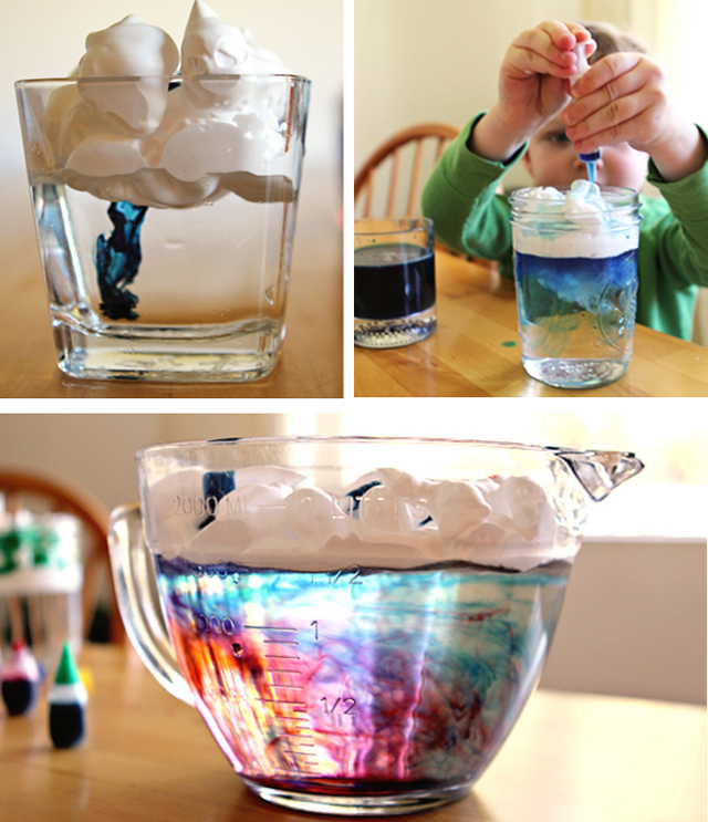 make rain clouds in your kitchen and other color mixing activities