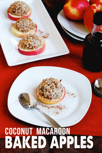 Simple coconut macaroon baked apples - the dessert that's sure to impress this holiday season!