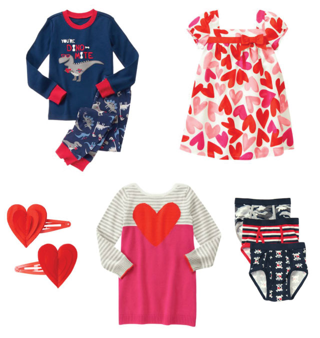 Valentine's Day clothes for girls and boys.