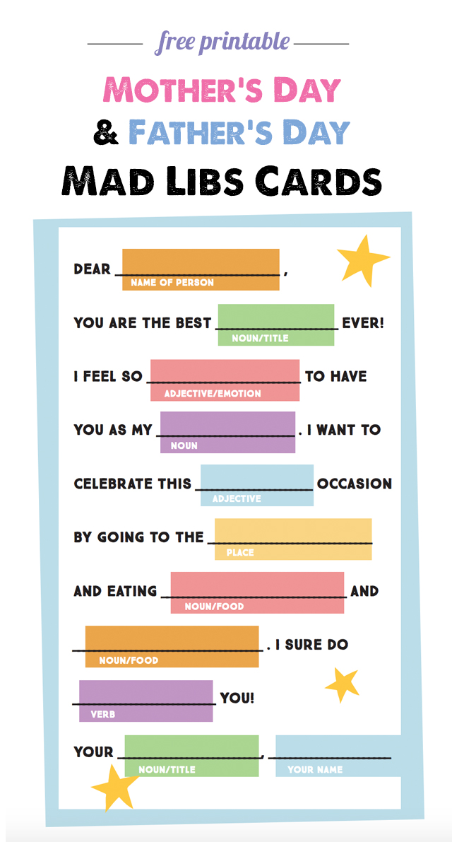 Printables – Mad Libs