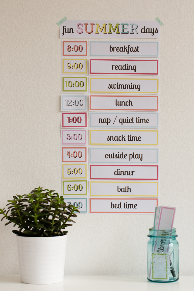 Easy Summer Schedule For Kids - I love how customizable this is!