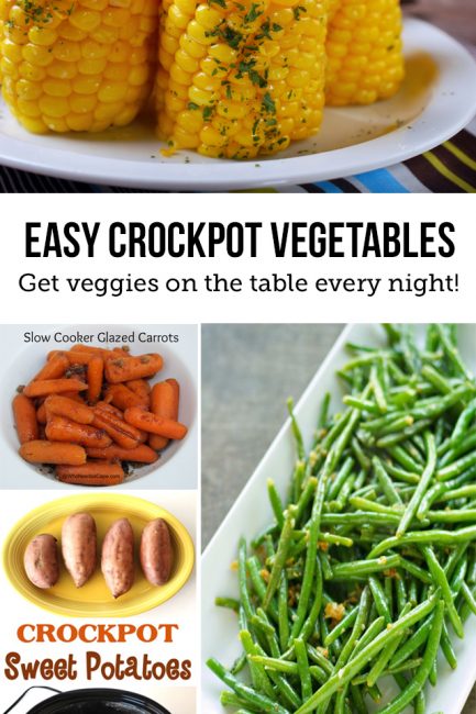EASY SLOW COOKER VEGETABLE DISHES - Such a great way to ensure we have some healthy vegetables at dinner every night. My kids esp. love the carrot recipe! #spon