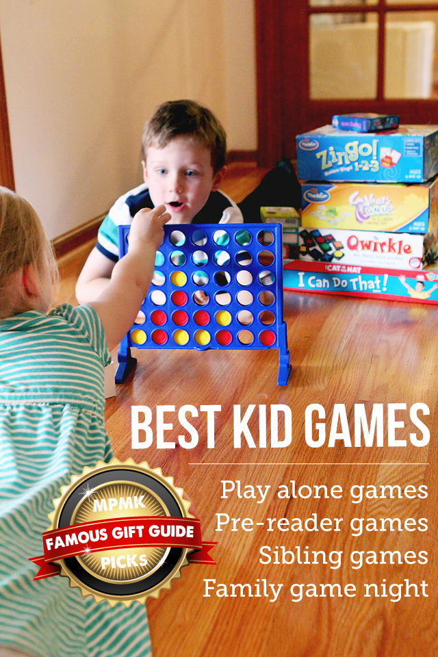 MPMK Toy Gift Guides: Best Kid Games for family night, best games for siblings, and best kid games to play alone. This is an amazing resource full of so many great detailed suggestions with age recommendations. LOVE!!