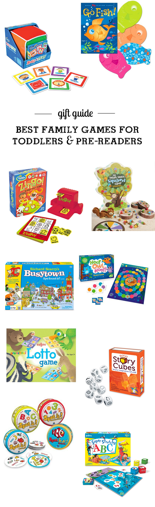 MPMK Toy Gift Guides: Best Games for Pre-Readers and best games for toddlers. This is an amazing resource full of so many great detailed suggestions with age recommendations. LOVE!!