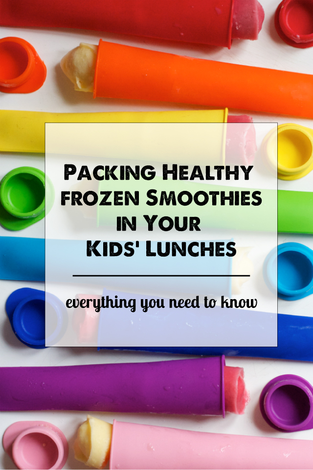 Lunch Box Smoothies 101 - The post tells you exactly how to pack healthy smoothies in your kids' lunches without making a mess. Love this idea!