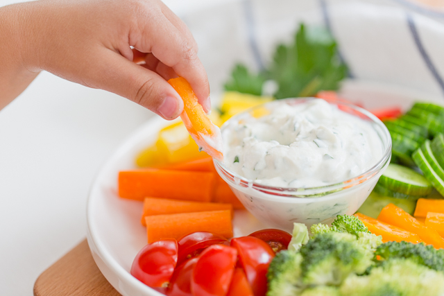 Toddler-Approved Veggies and Dip with Similac