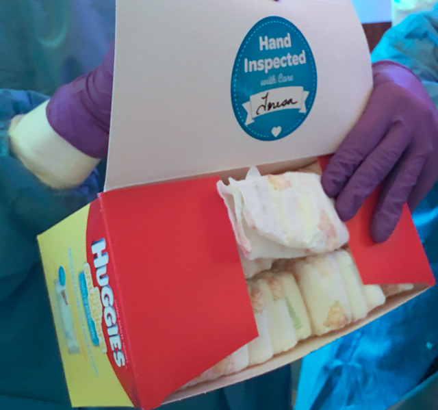 hand inspected micro-preemie diapers from Huggies!